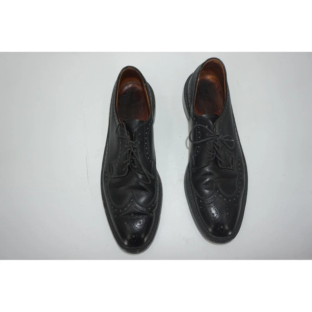 GH Bass Monograms Shoes Black Leather Wingtip Brogue‎ Oxford Men's Size 12A